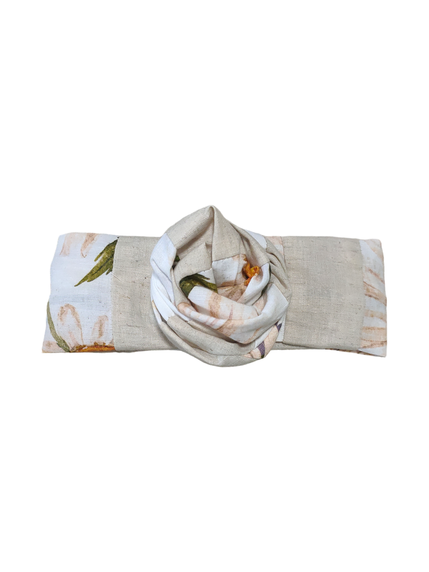 BETTY BOO BANDS™ WIRED HEADWRAP | Zero Fabric Waste | Linen Neutral + Linen White Florals