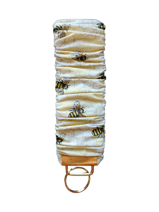 SCRUNCHIE KEY WRISTLET Bee Honeycomb