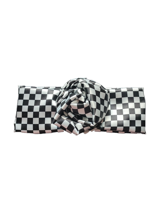 BETTY BOO BANDS™ WIRED HEADWRAP | Satin Checkered | Black & White