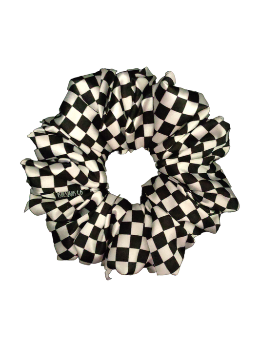 LARGE Satin Checkered | Black & White