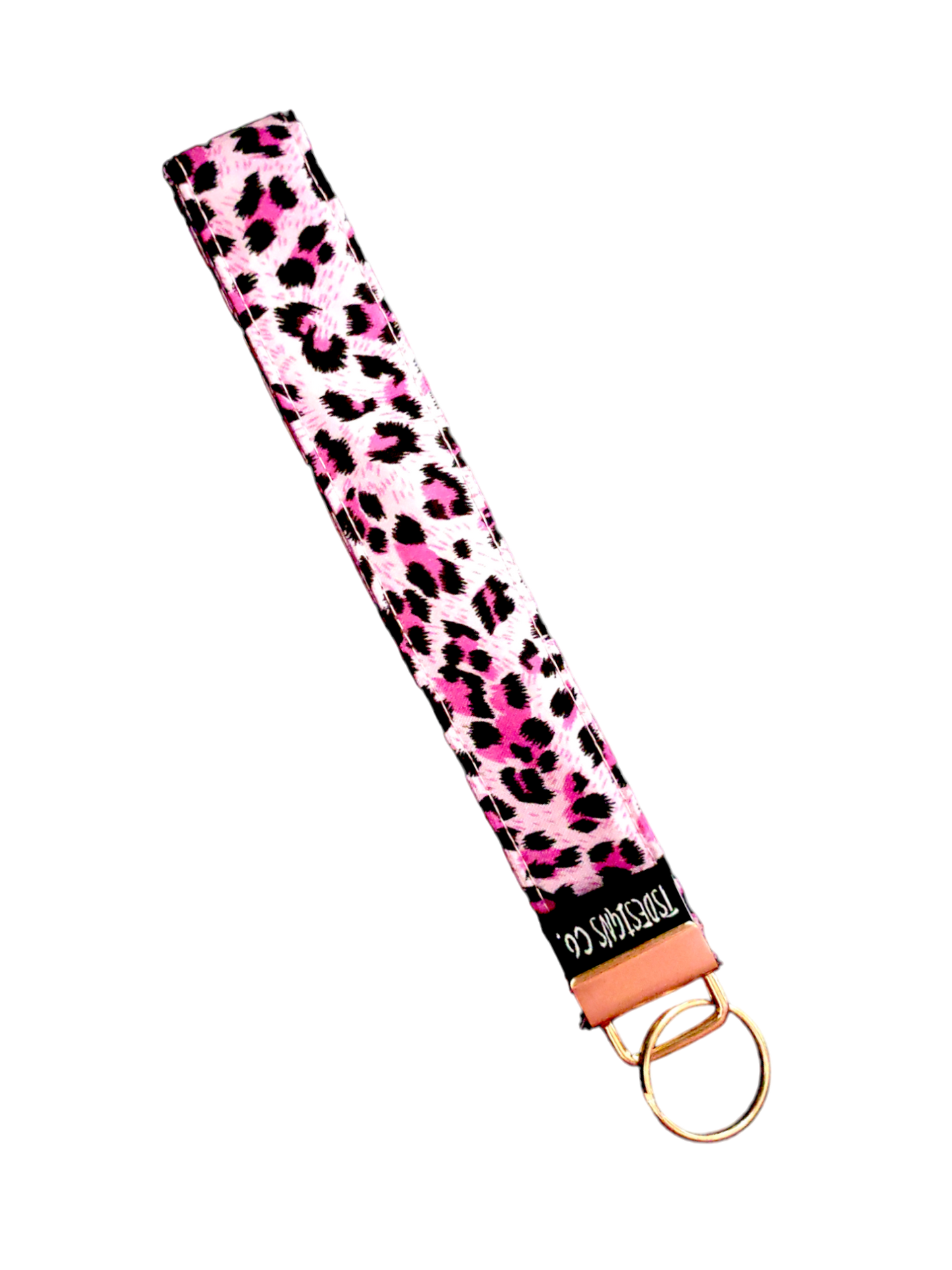 KEY FOB WRISTLET Satin Leopard| Pink (17cm x 2.5cm approx)