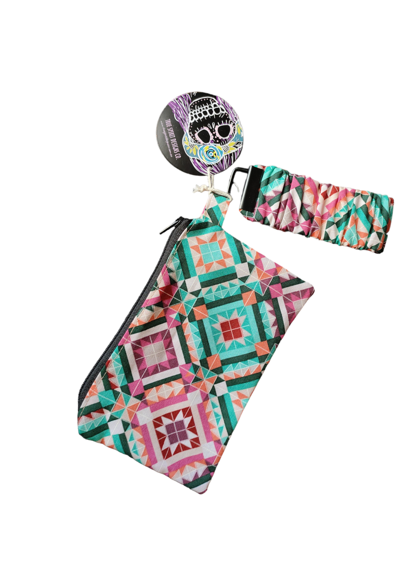 SCRUNCHIE KEY WRISTLET + ZIP POUCH | Aztec