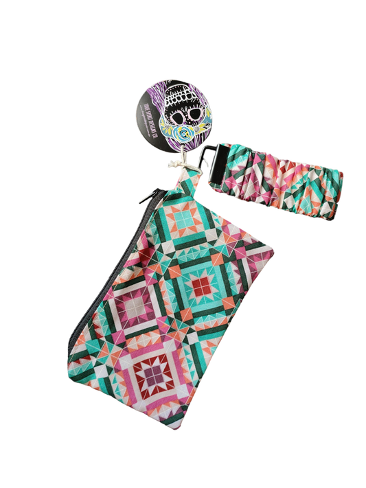 SCRUNCHIE KEY WRISTLET + ZIP POUCH | Aztec