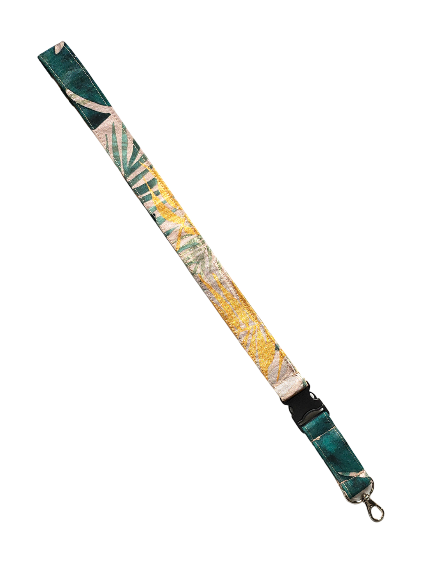 LANYARD Gold & Green Leaves