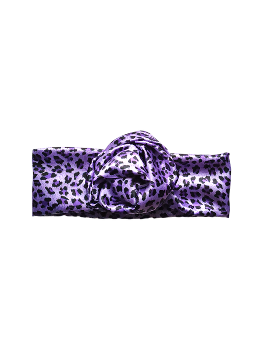 BETTY BOO BANDS™ WIRED HEADWRAP | Satin Purple Leopard