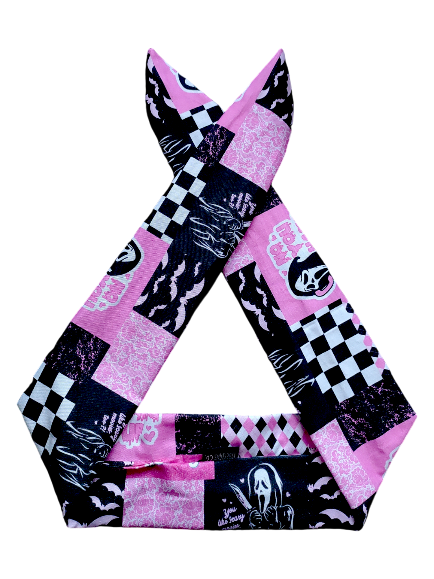 BETTY BOO BANDS™ WIRED HEADWRAP | Ghost Face | No, You Hang Up | Pink