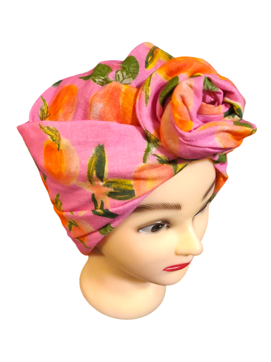 BETTY BOO WIRED TURBAN WRAP | Linen Peach | Pink