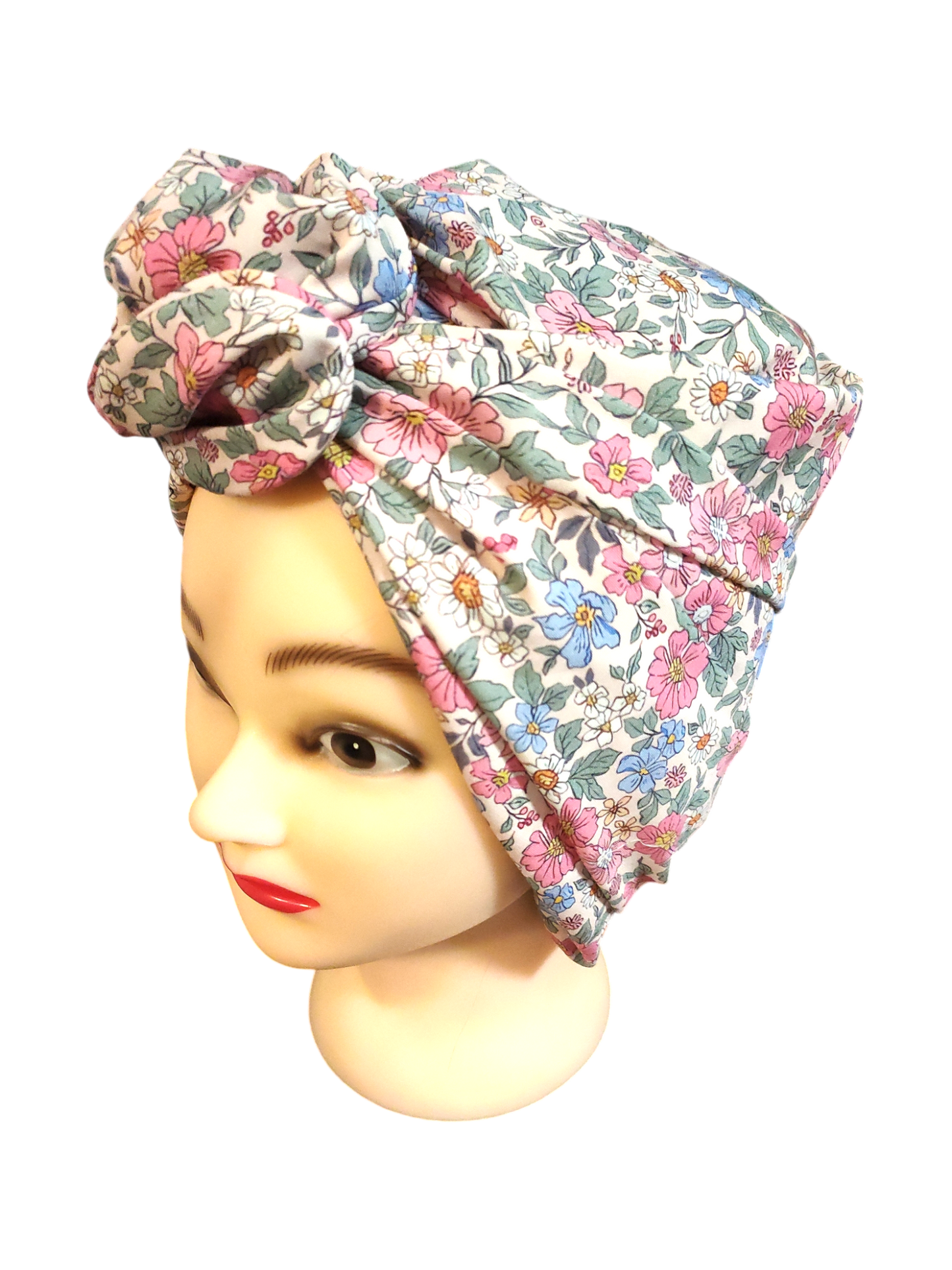 BETTY BOO WIRED TURBAN WRAP | Poplin Florals | Pink