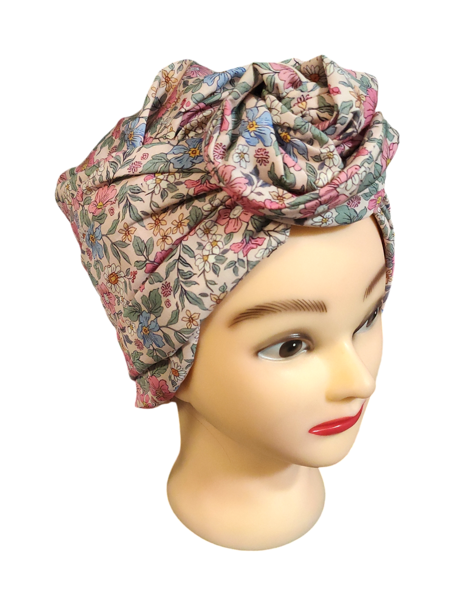 BETTY BOO WIRED TURBAN WRAP | Poplin Florals | Pink