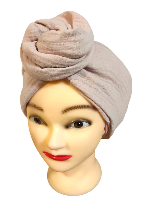 BETTY BOO WIRED TURBAN WRAP | Muslin Cotton | Dusty Pink