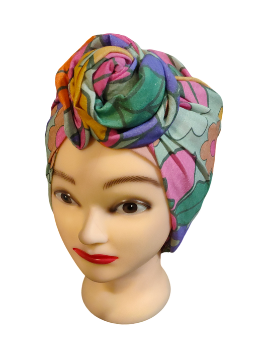 BETTY BOO WIRED TURBAN WRAP | Linen Florals