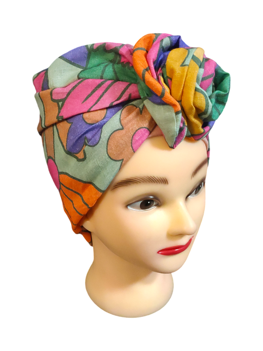 BETTY BOO WIRED TURBAN WRAP | Linen Florals