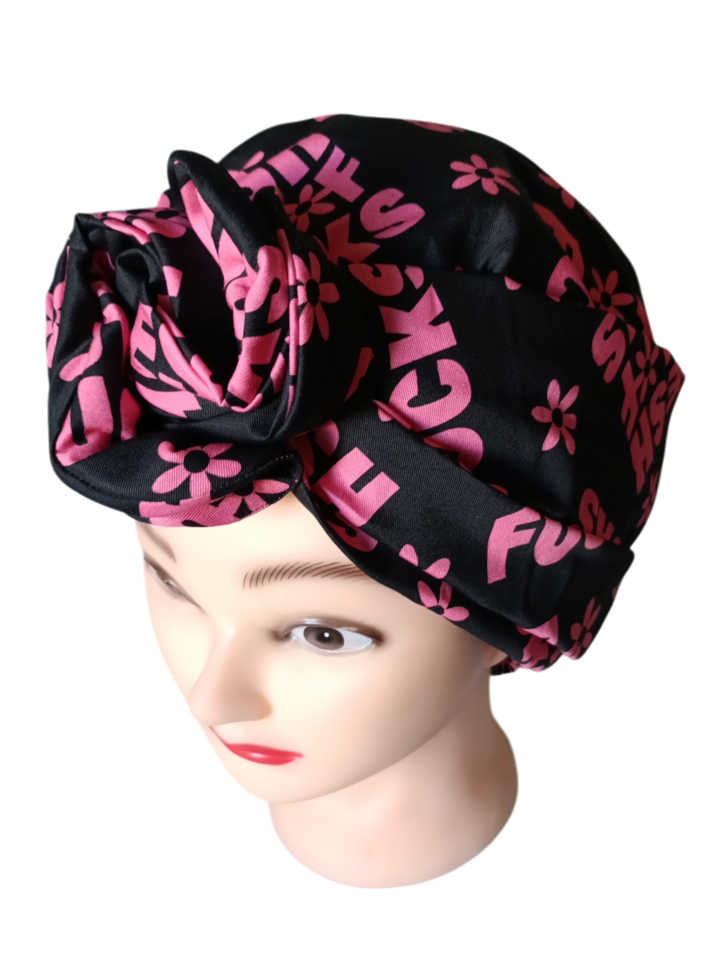 BETTY BOO WIRED TURBAN WRAP | Swear | Fresh Out Of F*cks | Pink & Black