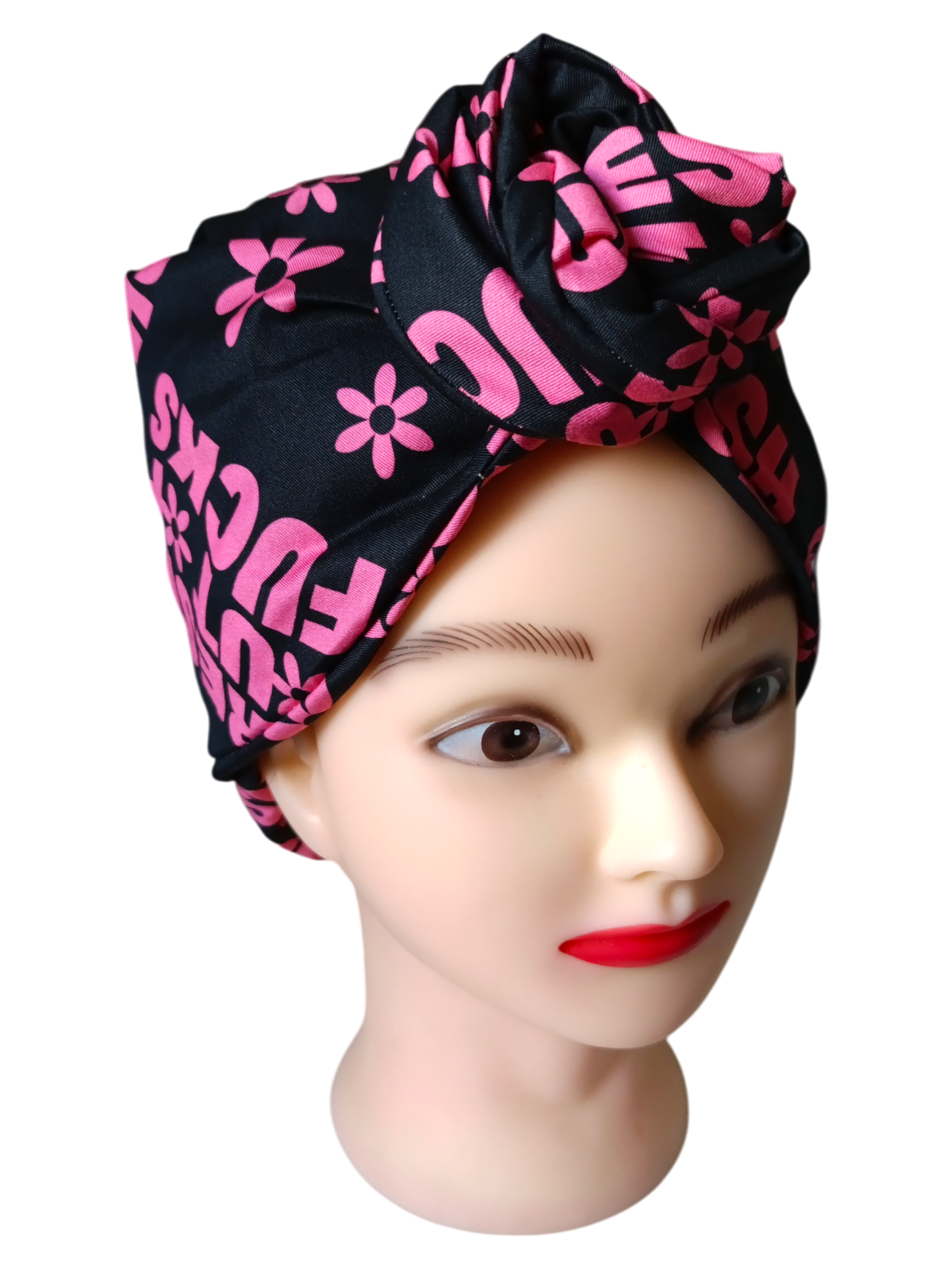 BETTY BOO WIRED TURBAN WRAP | Swear | Fresh Out Of F*cks | Pink & Black