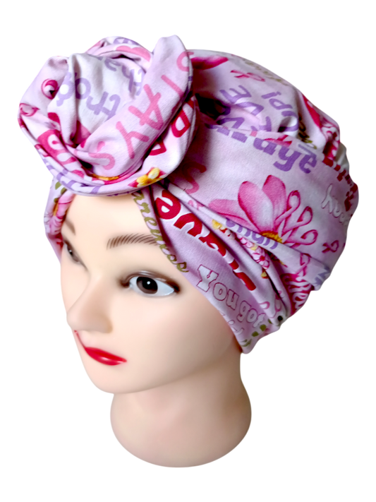 BETTY BOO WIRED TURBAN WRAP | Breast Cancer Awareness | Pink