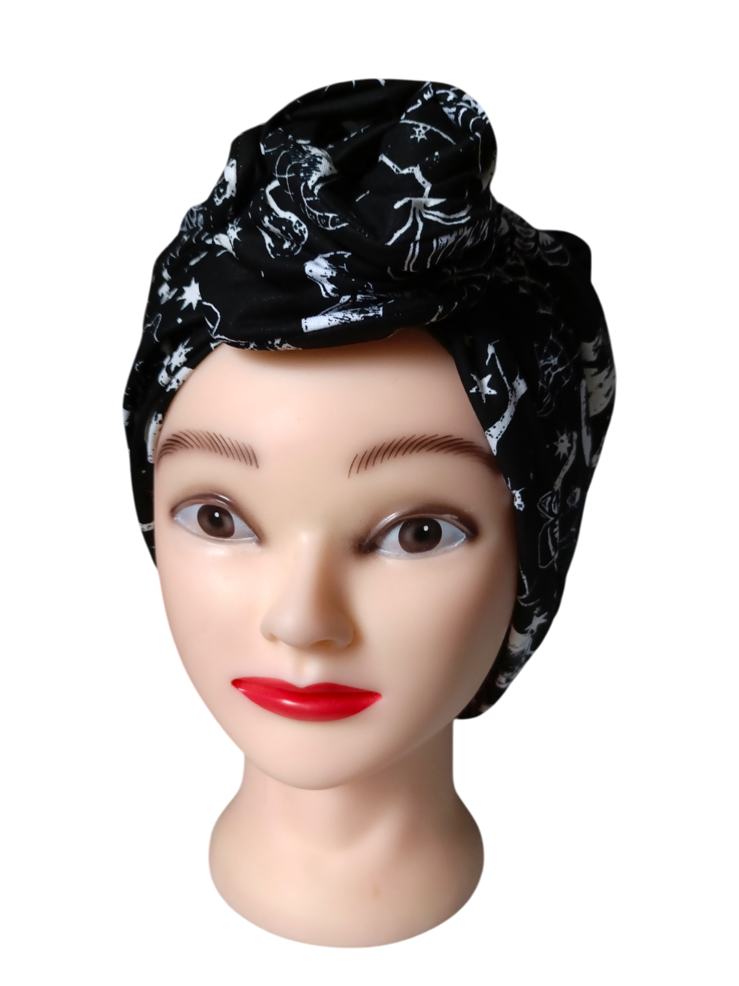 BETTY BOO WIRED TURBAN WRAP | Gothy Halloween | Black & White