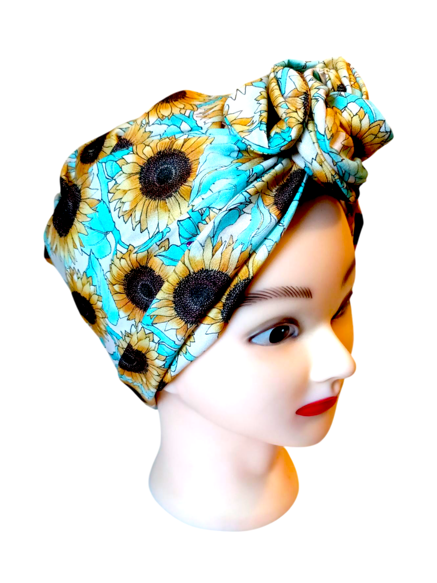 BETTY BOO WIRED TURBAN WRAP | Sunflowers | Aqua