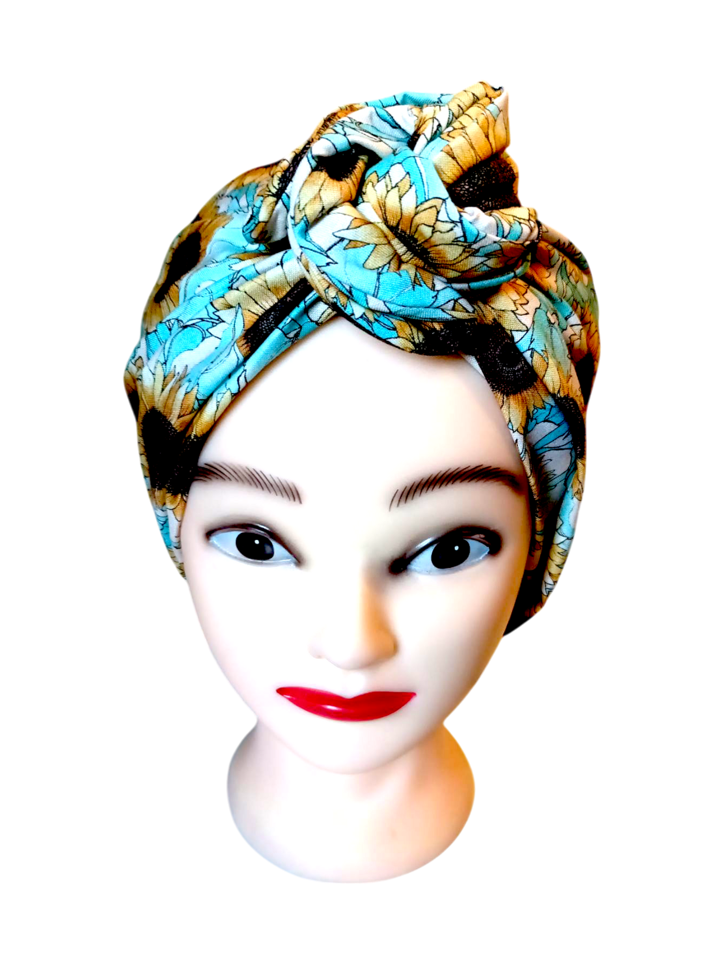 BETTY BOO WIRED TURBAN WRAP | Sunflowers | Aqua