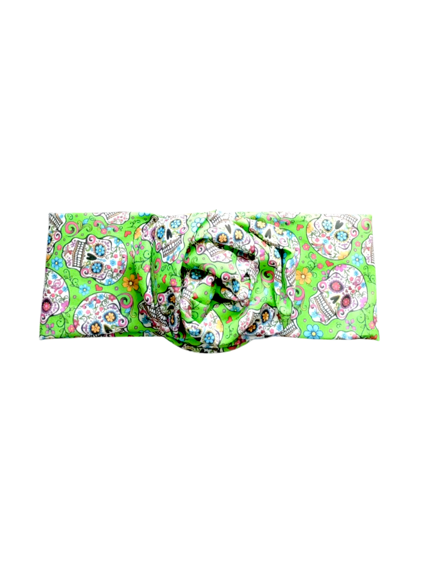 BETTY BOO BANDS™ WIRED HEADWRAP | Day of the Dead Sugar Skulls | Lime Green
