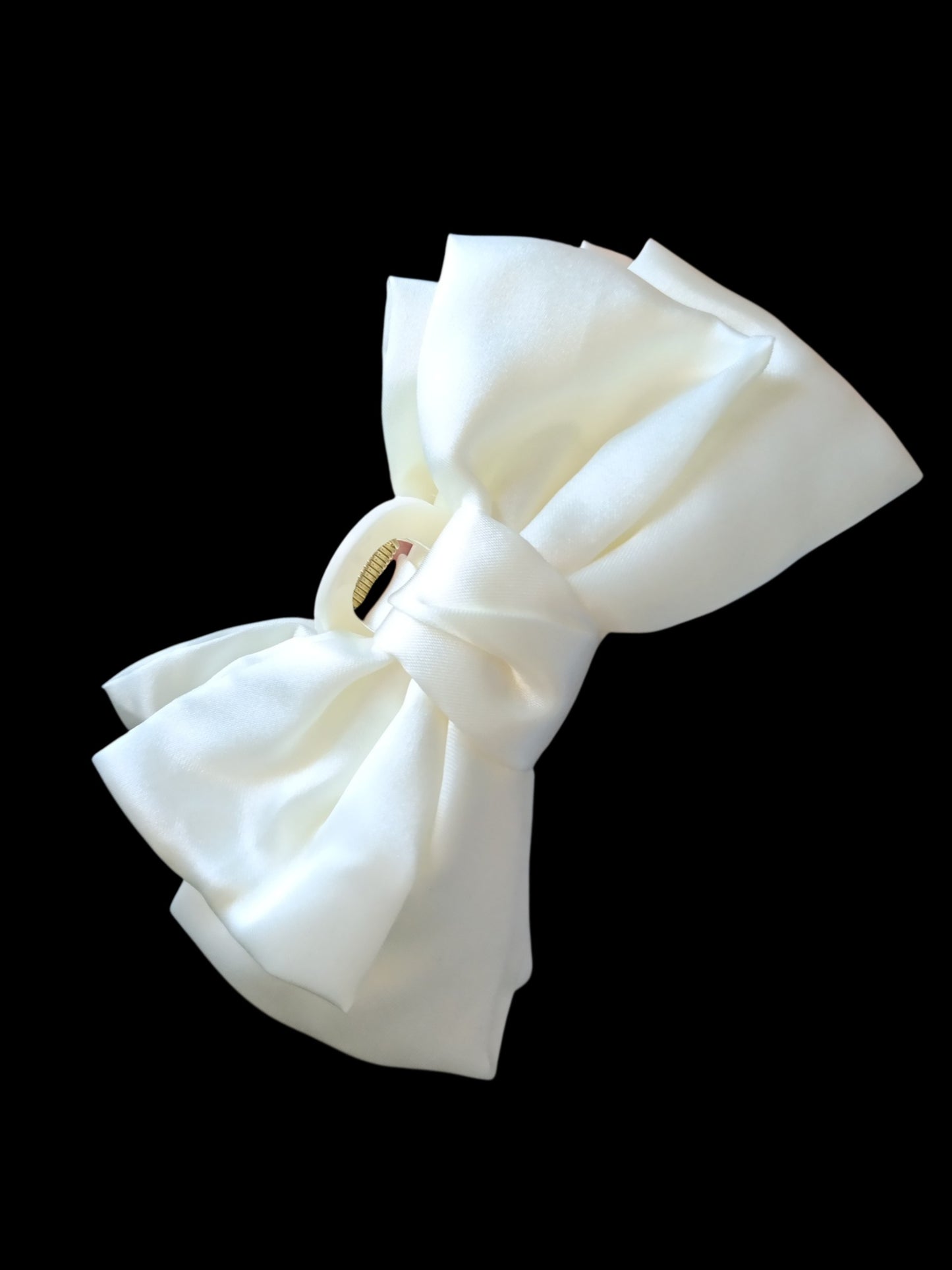 HAIR CLAW | Satin Bow White