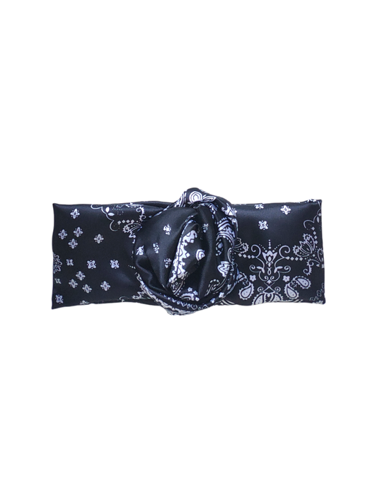 BETTY BOO BANDS™ WIRED HEADWRAP | Satin Black Paisley