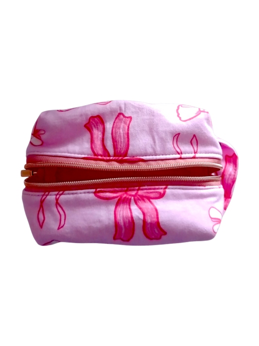COSMETIC + CARRY ALL BAG  | Pink Bows