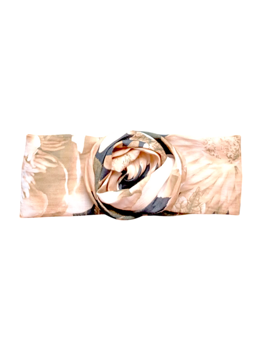 BETTY BOO BANDS™ WIRED HEADWRAP | Linen Floral | Black, Beige & White