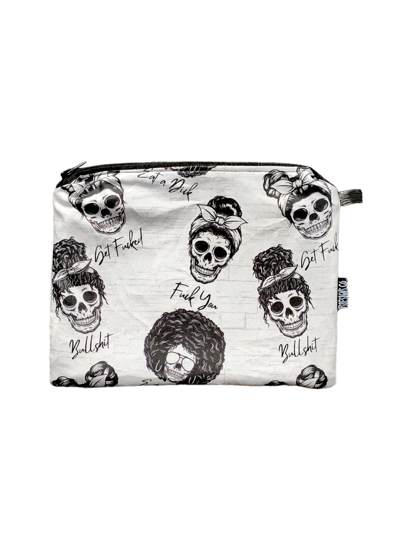 STORAGE ZIP POUCH | Swear 18+ | Skulls White Bullsh*t, Get F*cked