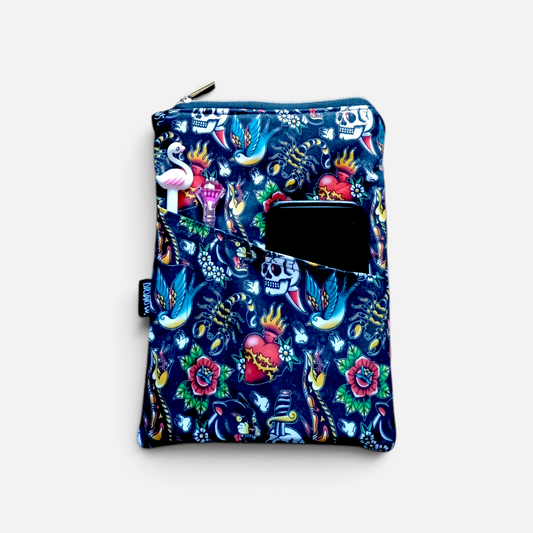 Book & Ebook Sleeve A5/A6 + 2-pen & Mobile Front Pockets | Tattoos