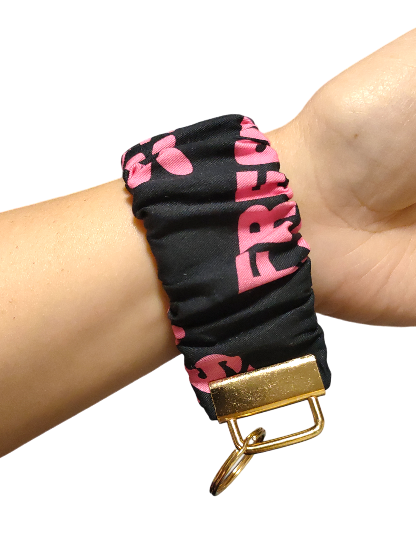 SCRUNCHIE KEY WRISTLET Swear | Fresh Out of F*cks | Pink