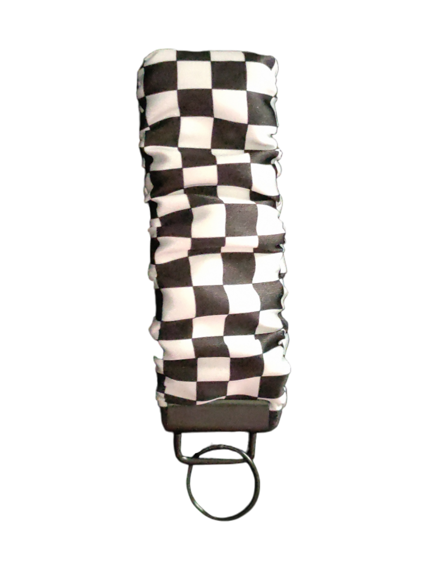 SCRUNCHIE KEY WRISTLET Satin Checkered | Black & White