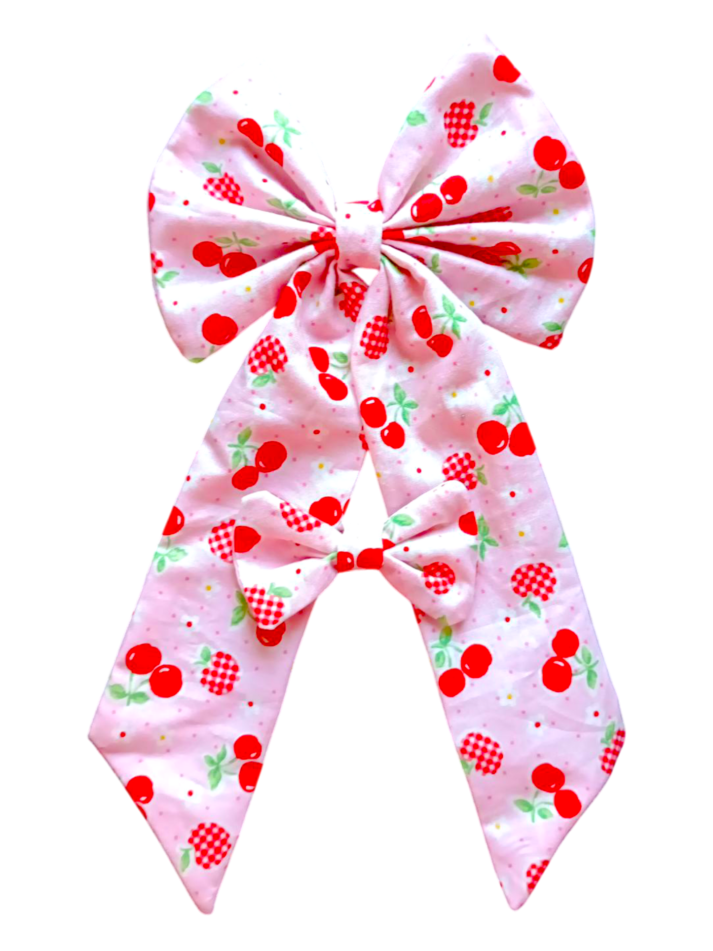 BOWS | Large & Mini Set | Cherries & Apples | Pink