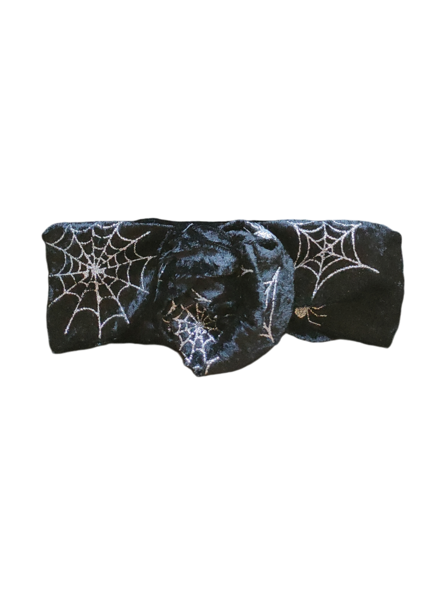 BETTY BOO BANDS™ WIRED HEADWRAP | Halloween Velvet | Spiders & Webs | Silver Glitter