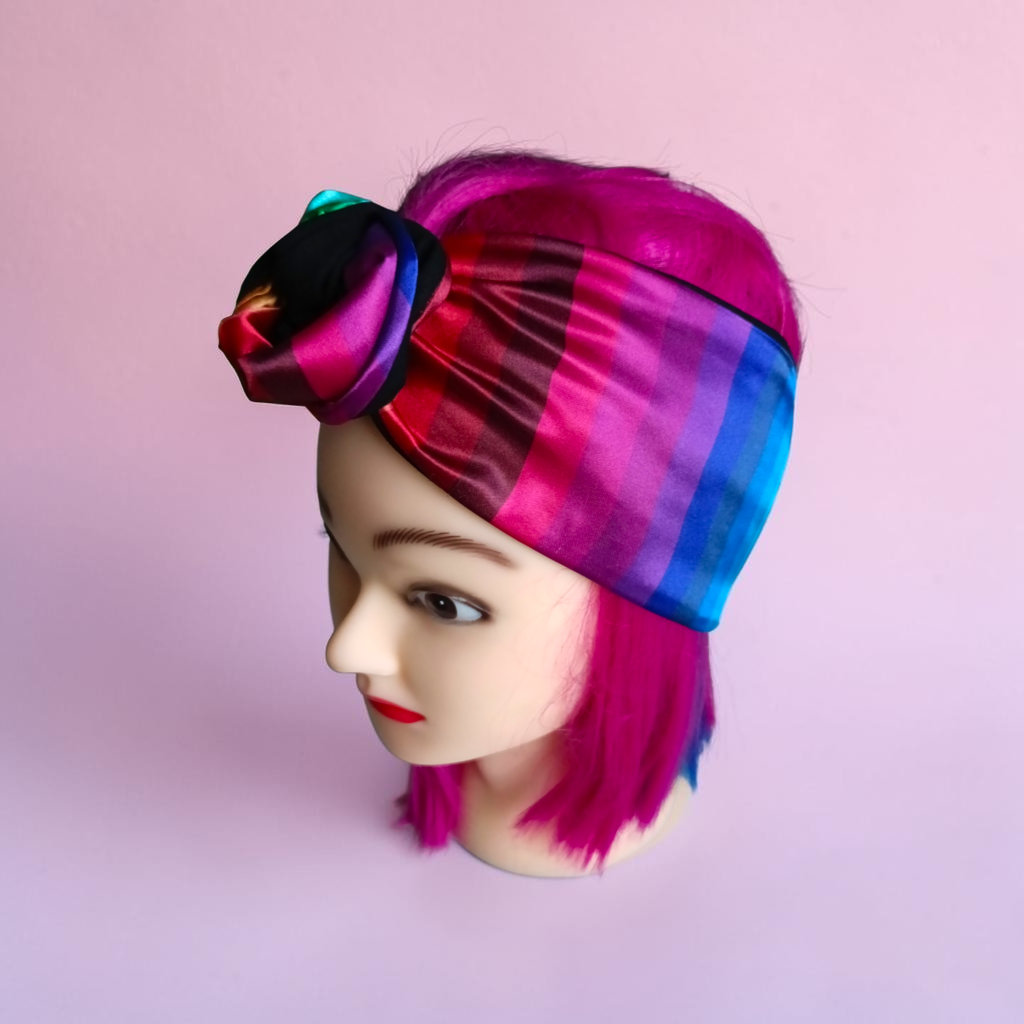 WIRED HEADWRAP | Channelled | Satin Rainbow