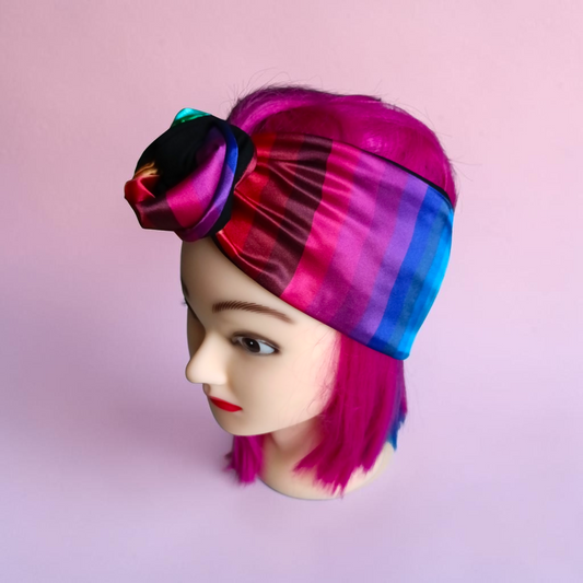 WIRED HEADWRAP | Channelled | Satin Rainbow