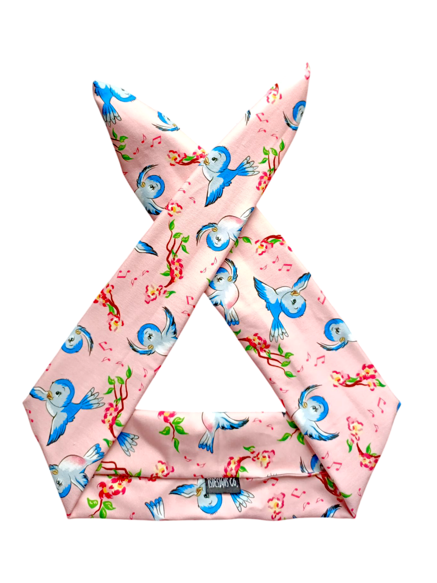 BETTY BOO BANDS™ WIRED HEADWRAP | Vintage Blue Bird | Peach Pink