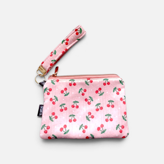 WRISTLET POUCH Cherries & Dots