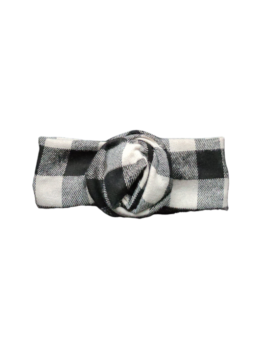 BETTY BOO BANDS™ WIRED HEADWRAP | FLUFFY WIRED BANDS | Knit Gingham Black & White