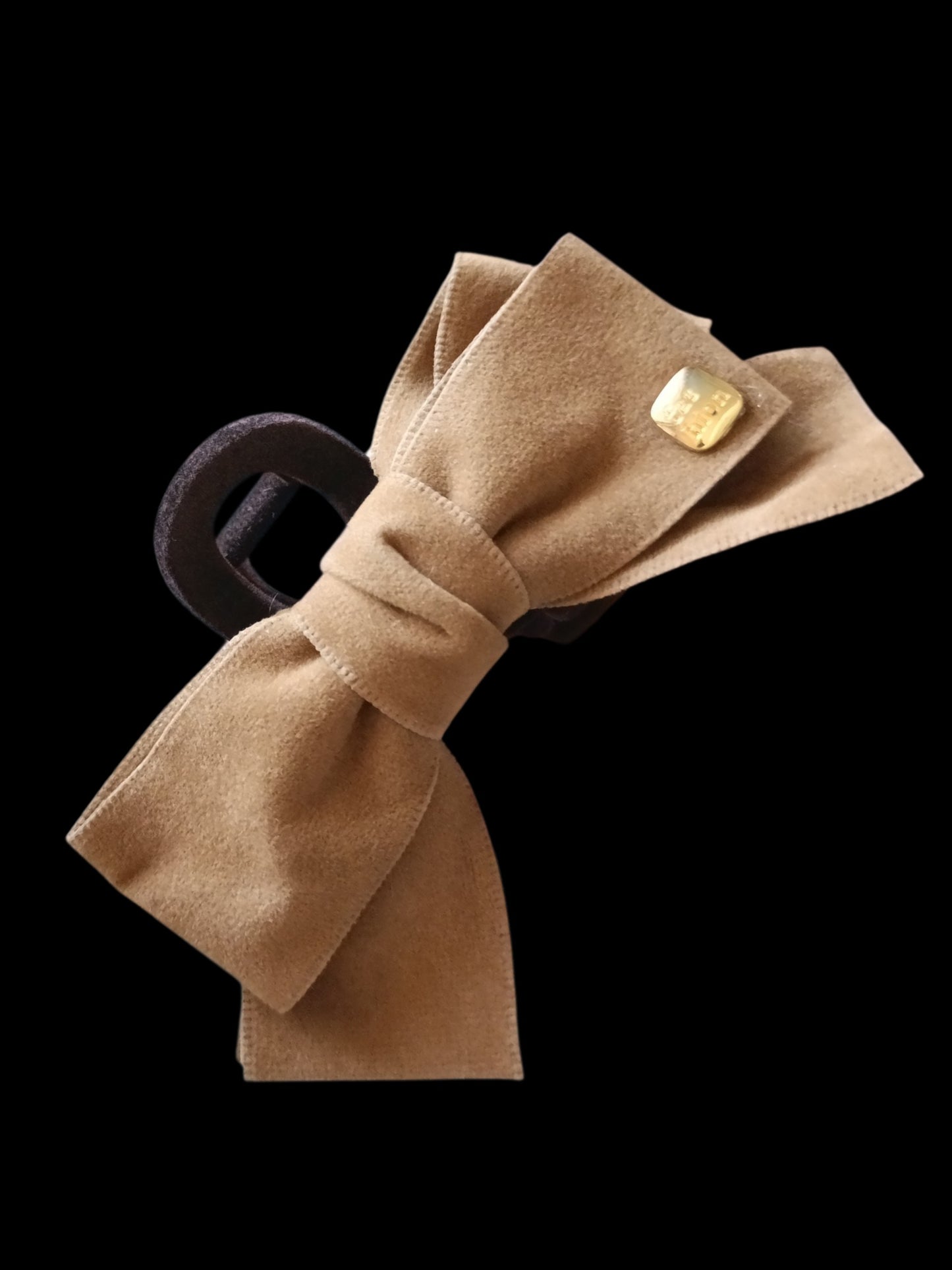 HAIR CLAW | Velvet Bow Brown