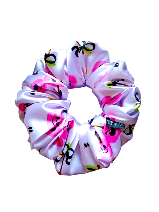 LARGE Satin Cute Pumpkin Cherries Bows | Pink