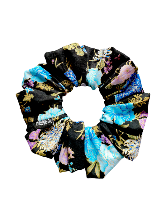 LARGE Regal Flowers | Blue on Black