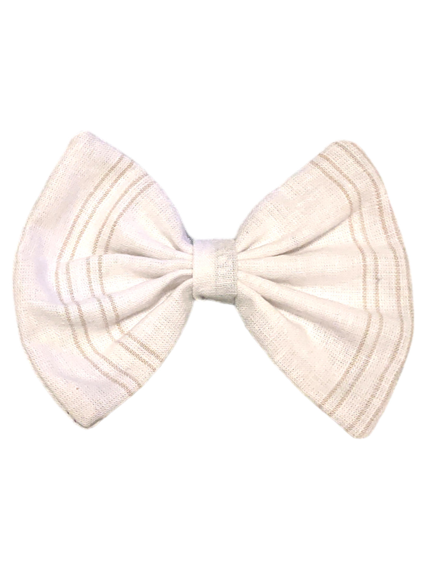 BOWS | Large Single | Linen White with Cream Stripes