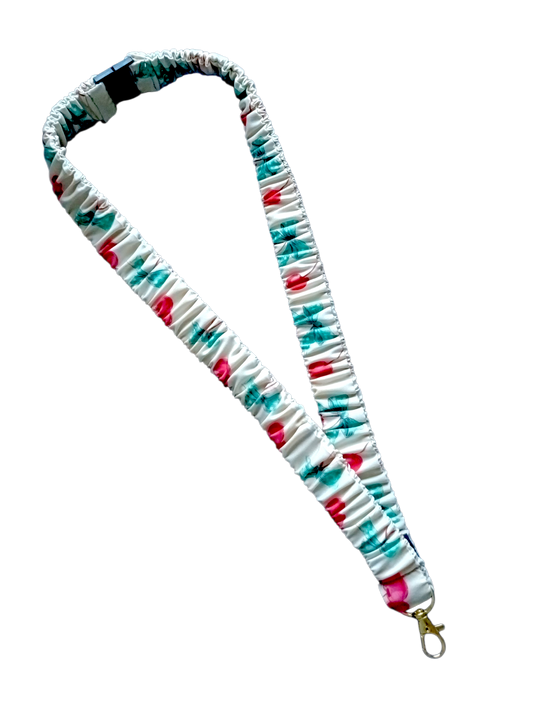 SCRUNCHIE LANYARD | Cute Cherries + Bows