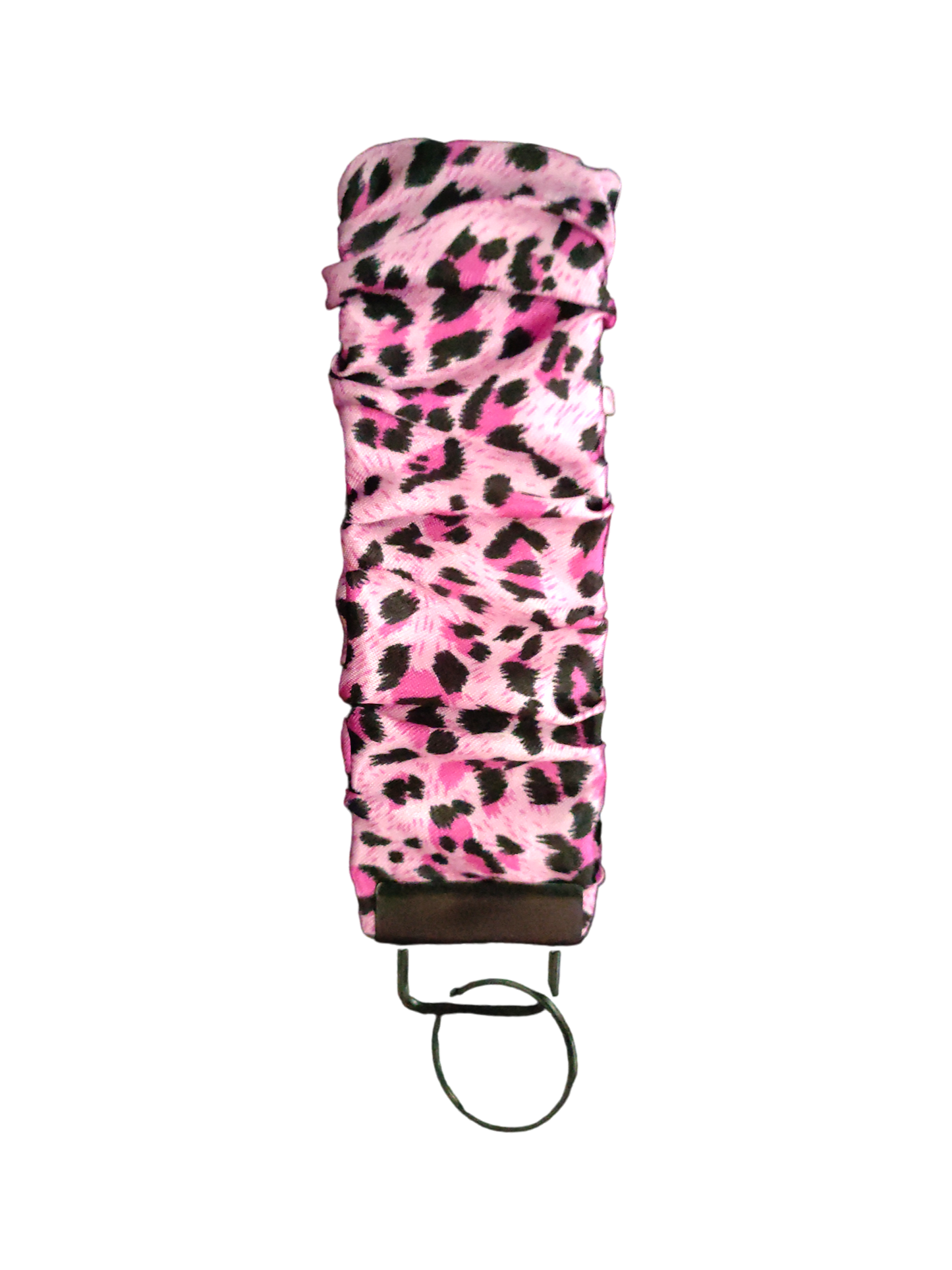 SCRUNCHIE KEY WRISTLET Satin Leopard | Pink