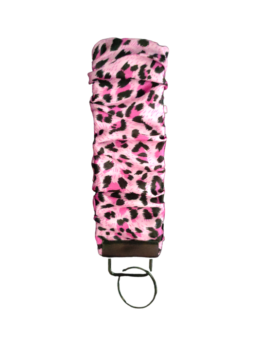SCRUNCHIE KEY WRISTLET Satin Leopard | Pink