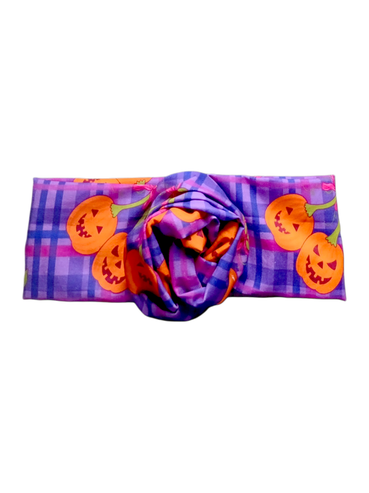 BETTY BOO BANDS™ WIRED HEADWRAP | Halloween Tartan Pumpkins