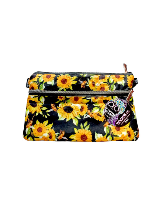 MAKEUP BAG Large | Sunflowers & Bees