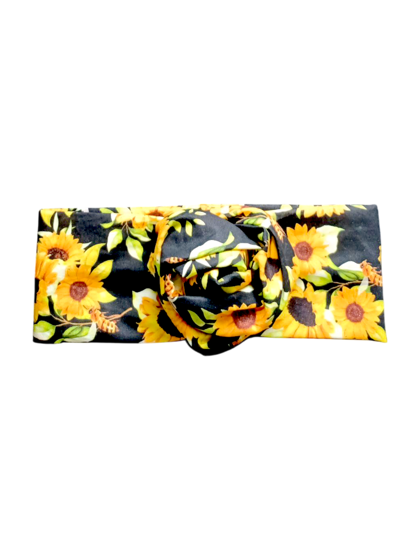 BETTY BOO BANDS™ WIRED HEADWRAP | Sunflowers & Bees | Black & Yellow