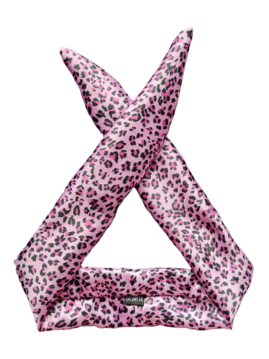 BETTY BOO BANDS™ WIRED HEADWRAP | Satin Leopard | Pink