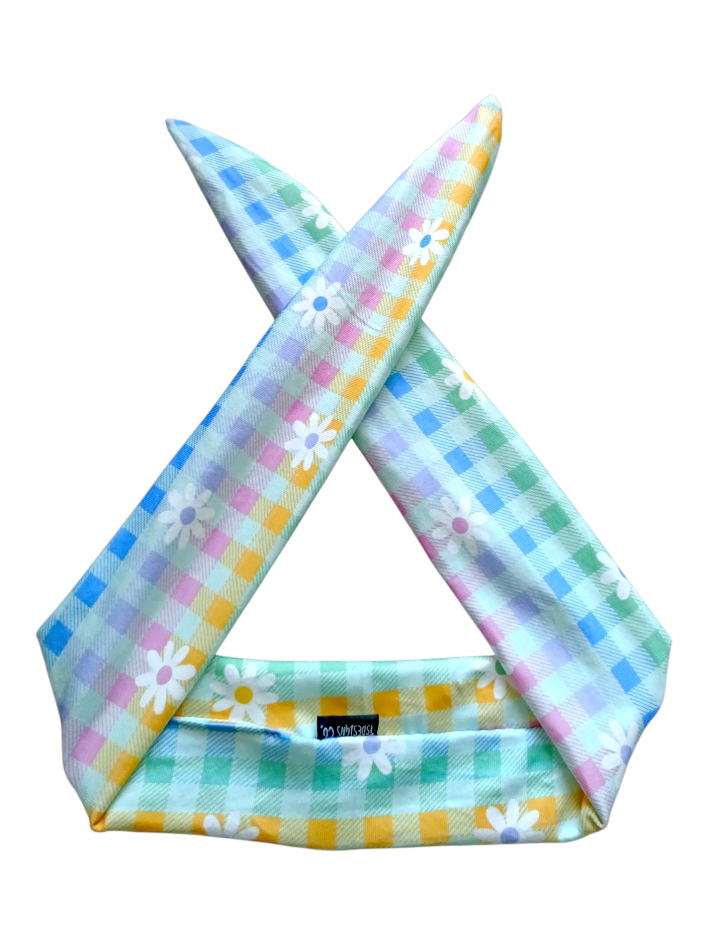 BETTY BOO BANDS™ WIRED HEADWRAP | Gingham | Pastel Rainbow & Daisies